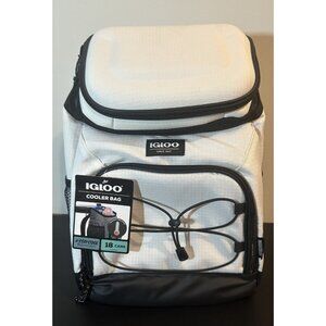 Igloo MaxCold Hard Top Backpack‎ Cooler Bag 18 Can White Black 4901975 NWT